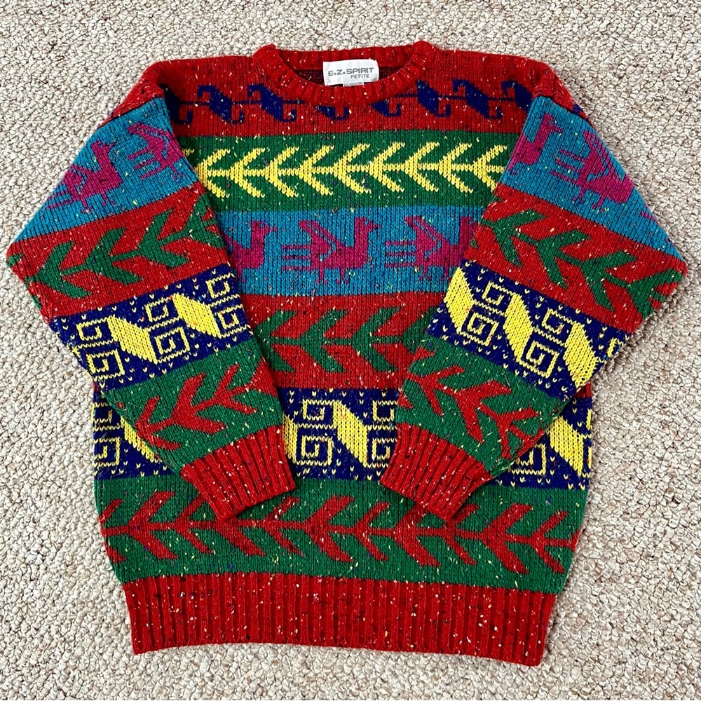 Vintage 90s multicolor knit sweater